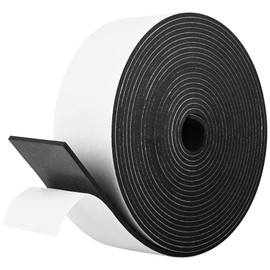 Self Adhesive Foam Tape Weatherstrip 2In x 1/8In x 20Ft High Density Foam Insulation Strips Foam Seal Weather Stripping with Strong Adhesive for Door and Window Sound Isolation Soundproofing