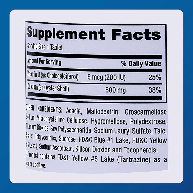 Major Oyster Shell Calcium with Vitamin D3 500 mg /