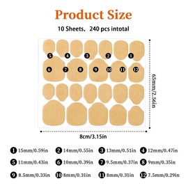 Adhesive Nail Tabs, Clear Super Strong Solid Nail Adhesive Tabs, Strong Nail Glue Stickers for Press Ons Nails, Double Side Flexible Sticky Jelly Tapes, Waterproof Breathable Nail Tabs (240 Pcs)