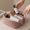 여성용 대용량 메이크업 가방 가죽 다기능 세면 용품 정리함 휴대용