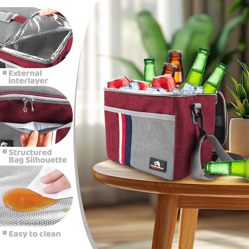 Shyllin Small Cooler Bag Picnic Bag (Red)