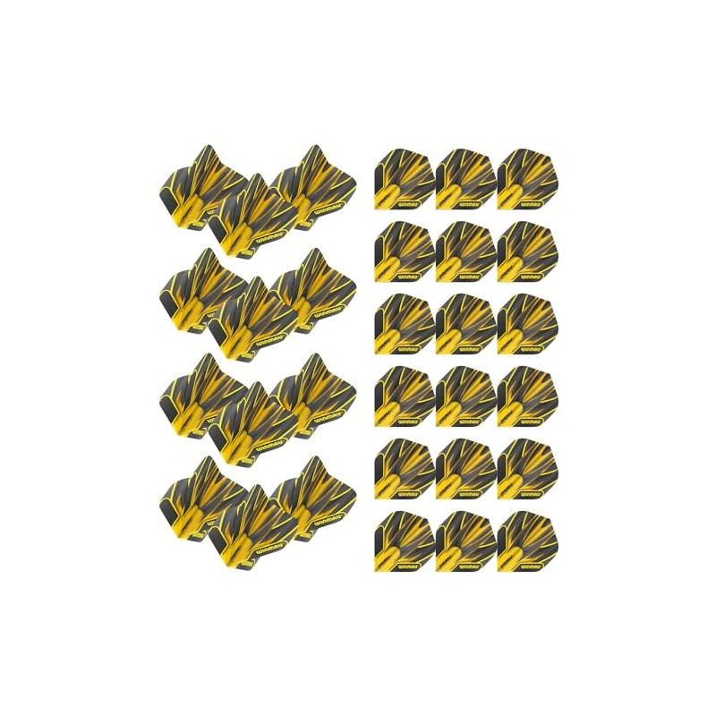 WINMAU Prism Alpha Black & Yellow Dart Flights - 10