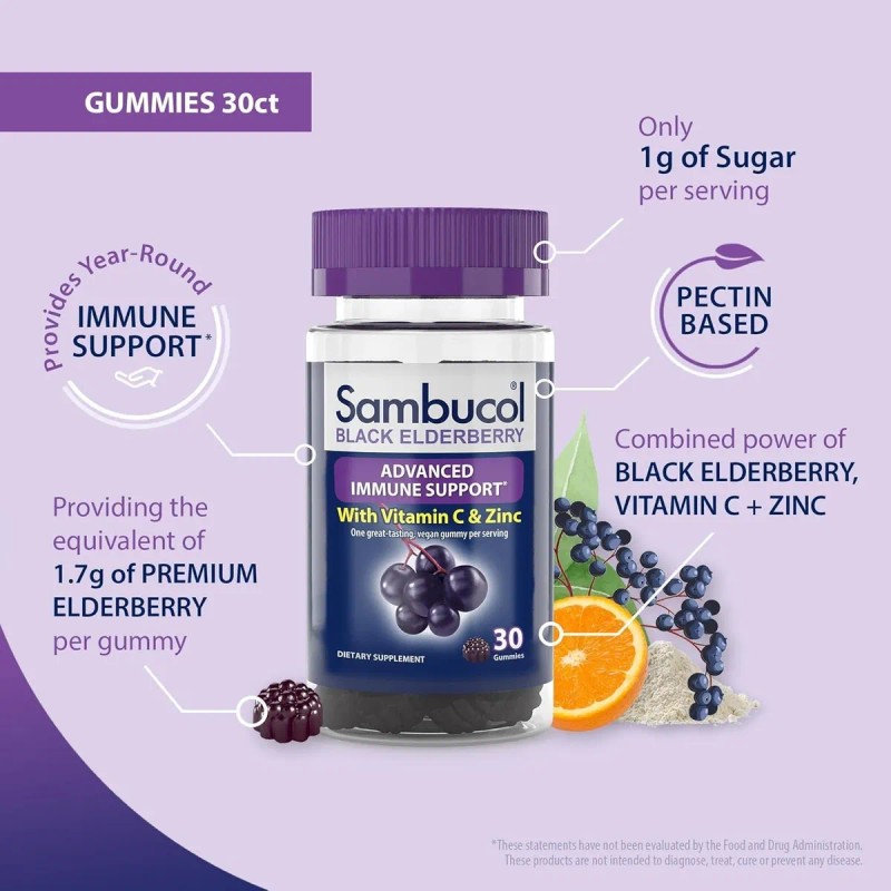 Gomitas De Saúco Negro Suplemento Dietético Paquete De 3