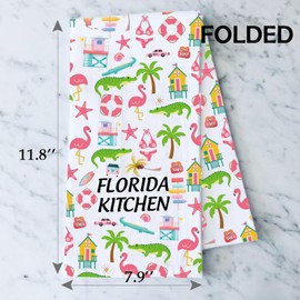 Florida Kitchen Towel Florida Tea Towel Florida Souvenir Dish Towel Florida Lover Florida Travel Gift (FLORIDA KITCHEN 2uk)
