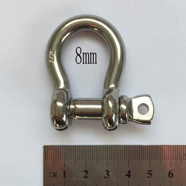 JY-MARINE Stainless Steel 316 Shackle 5/16 Bow Shackle Marine Grade Over Size Pin Heavy Duty Shackle Load Clamp for Chains Wire Rope Lifting Paracord Outdoor Camping Survival Rope Bracelets,4Pcs