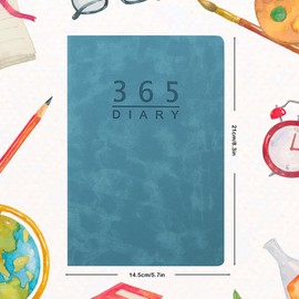 2025 Diary Planner,A5 Calendar Book with Tabs,Soft Leather Blue Cover,Daily Diary Notebook,from Jan 2025 - Dec 2026,8.4 x 5.7 inch