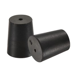 MECCANIXITY Rubber Tapered Plug 16mm to 20mm with Hole Test Tubes Bungs Stopper Black for Lab Home 5 Pieces