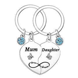 Nfyxcaz 2PCs Mother Daughter Gift Keychain Mum Daughter Gifts Set for Birthday Mother Daughter Jewellery Valentines Mothers Day Gifts Keyring