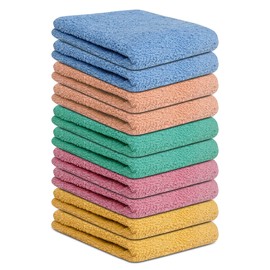 Washcloths – 12 x 12 Inches – Pack of 10 – Multicolor – Highly Absorbent, Soft Feel and Multipurpose Cotton Wash Cloths for Everyday Use