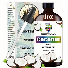 Coconut Essential Oil (4oz/120ml) - Pure And Natural Coconut Oil great for diffusers, humidifiers, home bath, cleaning, yoga, DIY soaps and DIY scented candles