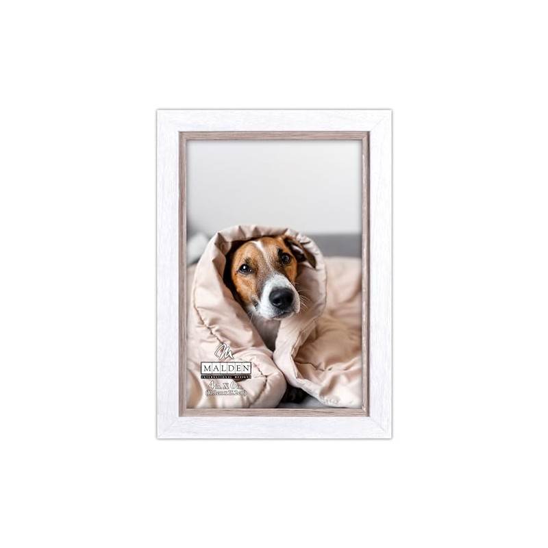 Malden International Designs 4 x 6 Two Tone White and