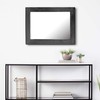 Stonebriar Rustic Rectangular Black Painted Wood Frame Hanging Wall Mirror