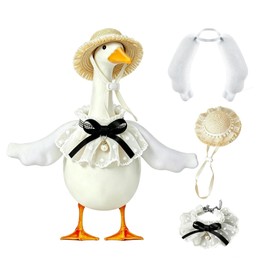 Elegant Lace Summer Porch Goose Outfit for 17/23 Inch Lawn Goose Statue