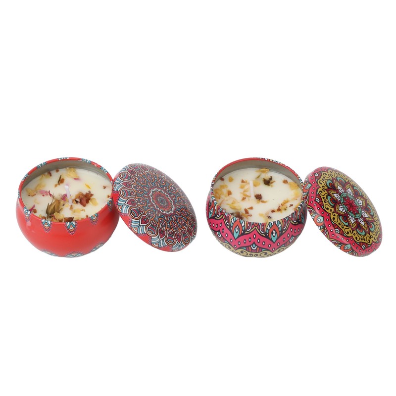 4pcs Dried Flower Aromatherapy Candle Set Long Lasting Aroma Scented