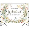 Sensfun Wildflower Baby Shower Backdrop Our Little Wildflower is On