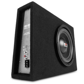 BELVA BPKG10T 600W Peak 10" Shallow-Mount Angled Amplified Loaded Subwoofer Enclosure