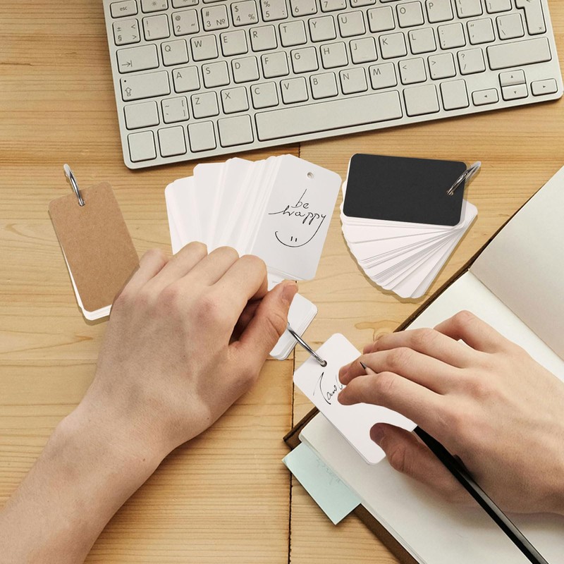 ASTIMESA Blank Flash Index Cards with Rings & Covers, 2.7