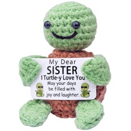 Mwmoeen Funny Positive Turtle Gifts, Hand Knitted Critters, Inspirational Gifts for Family and Friends and Birthday Gifts, Emotional Motivational Turtle Decorations