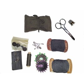 Original Bundeswehr Travel Sewing Kit Sewing Kit Bag with Contents Used Sewing Bag Olive