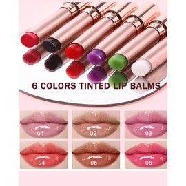 Moisturizing Lip Balm, Nude Sheer Lipstick Hydrating Clear Tinted Lip Gloss, Long Lasting Waterproof Liptint Balm Natural Non-Stick Lips Oil Stain,Glossy Lipcolor Juicy Finish for Dry Cracked Lips-02