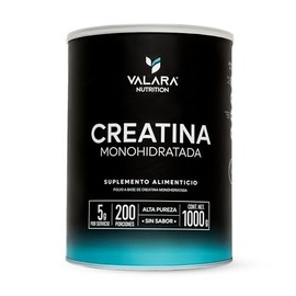 VALARA Creatina Monohidratada 1 kg Mxima Pureza - 200 Servicios - Suplemento Deportivo en Polvo - Sin Azcar - Sin Sabor - Incluye Scoop Dosificador   