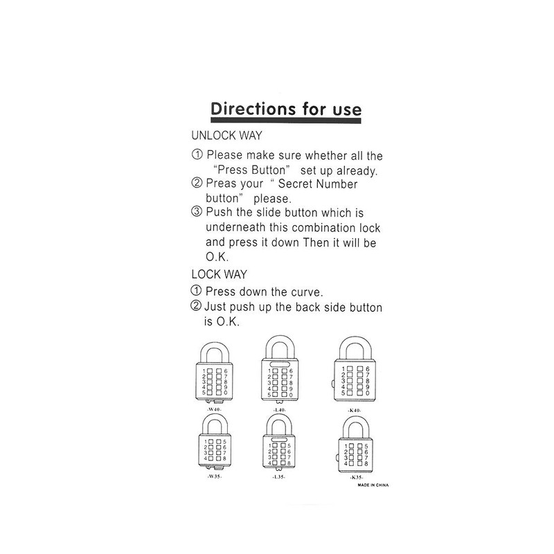 uxcell 8-Digit Combination Padlock Push Button Lock for Locker Cabinet