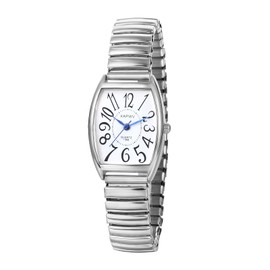 JewelryWe Women's Easy Reader Analog Watch Gold/Silver Plated Elastic Band Wristwatch, for Xmas