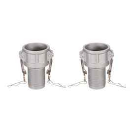 PATIKIL 2 Pack Aluminum Cam Lock Fittings - Male Adapter x Female NPT Thread, Quick Disconnect Coupling Cam Lock Hose Fitting, Corrosion Resistant (2 Inch Part C Cam Groove Type)