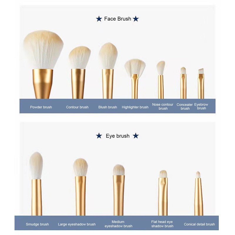 Makeup Brush Set Soft Synthetic Bristles Face Eye Professional Make