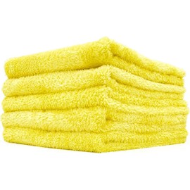 BW&HM Microfibre Car Cleaning Cloths Auto drying cloth 40 x 40 cm 5 Pack (Yellow, 40 x 40 cm)