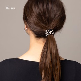 JewelVOX Hair Accessories, Hair Elastic, Rope Style, 4 Color Set, Stylish, Adult, Cute, No Traces, Women's, Black, Thick (Q Set)
