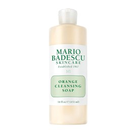 Mario Badescu Jabón limpiador de naranja - Limpiador y exfoliante facial en crema enriquecido con AHA - Lavado facial sin aceite para piel mixta o seca - Exfoliante suave con fórmula que no seca, 1177 ml