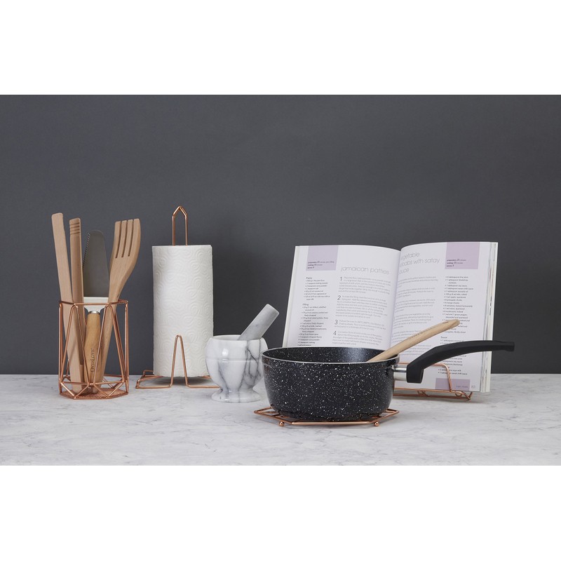 Premier Housewares Vertex Utensil Holder - Copper Plated,12 x 12