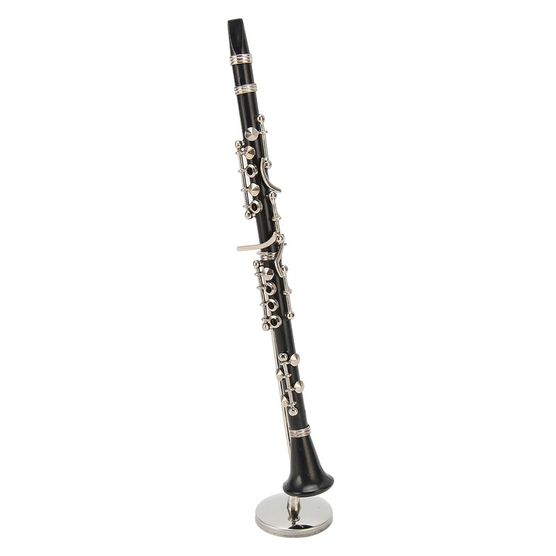 Miniature Clarinet Replica with Stand and Case Musical Instrument Model