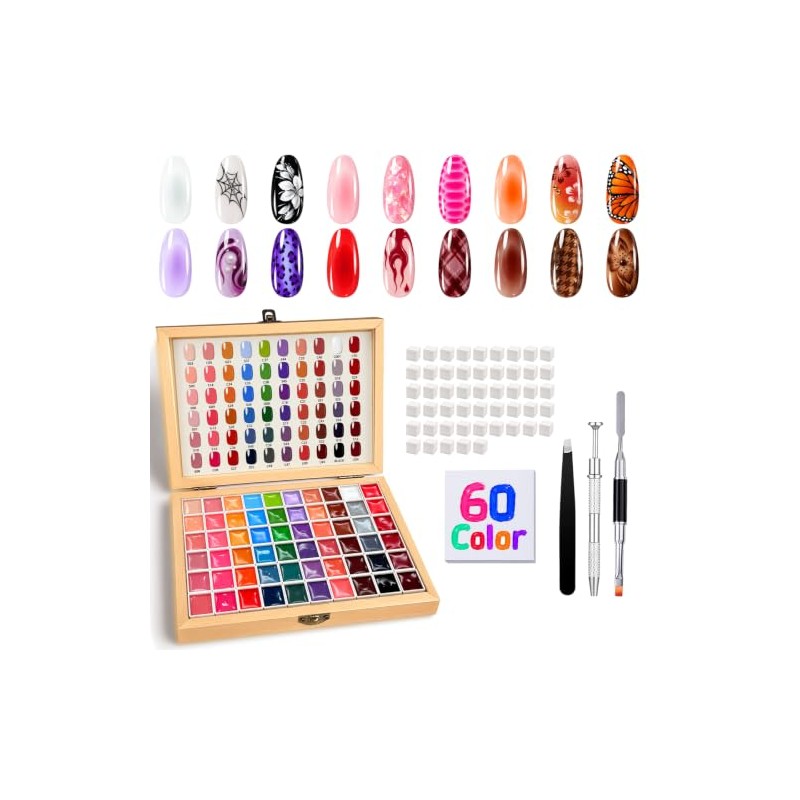 60 Colors Patting Gel Polish Pallete Kit Ombre Nail Art