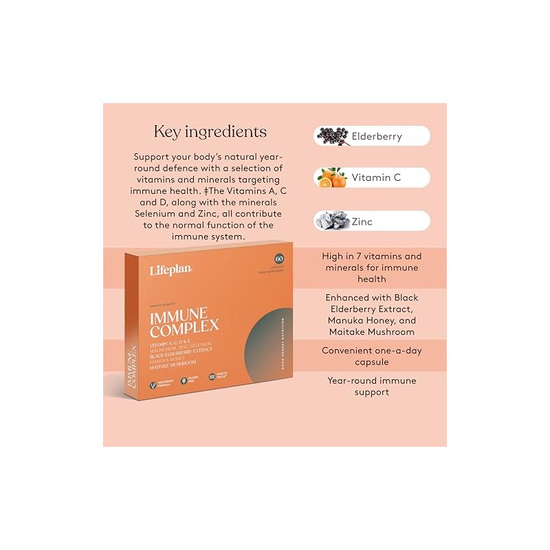 LIFEPLAN Immune Complex 60 Capsules – Immune Support Supplement –