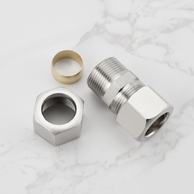 Create idea 4Pcs 12mm Copper Compression Fitting Straight Tube Compression