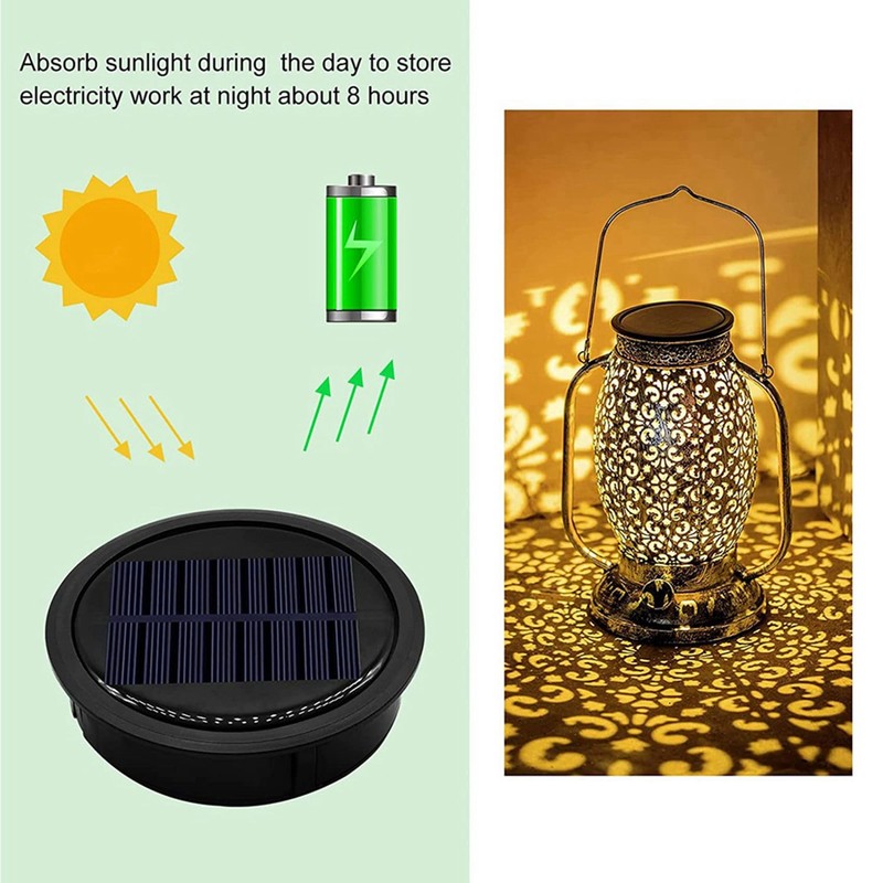Lamsimoy 5 Pack Big Solar Light Replacement Top for Outdoor