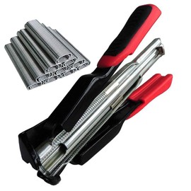 Lucky Farm Hog Ring Pliers Automatic with 1000pcs C Type Nails Fencing Pliers Animal Wire Cage Clamp Cage Installation Equipment Seal Bag Car Cushion Repairing Tools