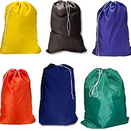Large 30 X 40 Inch Heavy Duty Nylon Laundry Bag with Drawstring Slip Lock Closure, Assorted Colors and Designs