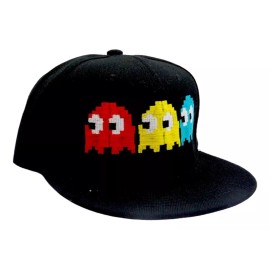 Snap Back Gorra Pac Man Videojuego Retro Fantasmitas Negra 57cm