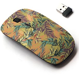 2.4G Wireless Mouse with Cute Pattern Design for All Laptops and Desktops with Nano Receiver - Tropical Jungle Floral