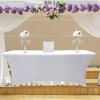 Grantop Black Stretchable Spandex Tablecloth, 6FT Tight Fitted Stretchy Table