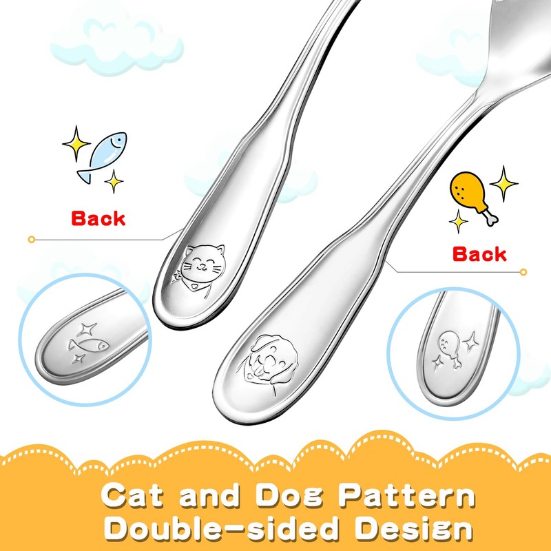 8-Piece Toddler Utensils,18/10 Stainless Steel Kids Silverware Forks and Spoons