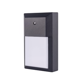 YoonLIT LED Outdoor Wall Pack Lantern Dusk to Dawn Photocell, Waterproof Light for Porch, Garage, Stairway, Hallway, 12W 1000 LM 3000K, Aluminum Housing Plus PC Cover, Black, 1-Pack