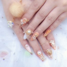 ❗Limited❗Fox~♬ Handmade nail tips - Short Almond / ❗한정❗여우야~♬ 수제네일팁 - 숏아몬드