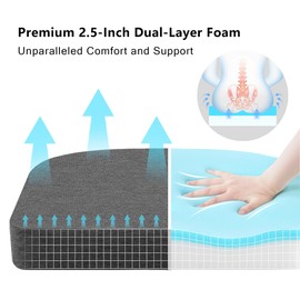 Nordjager Chair Pads for Dining Chairs, Chair Cushions 2 Piece, 17"x 16"x 2.5" Memory Foam Seat Cushions with Ties and Removable Cover