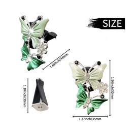 Car Vent Clips Charms, Cute Dual Butterfly Diamond Rhinestone Car Vent Clip Air Freshener Sparkly Bling Girl Car Accessories for Women (Green)
