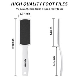 Topmeet Foot File for Dead Skin - Dual Sided Foot Rasp Callus Removers, Professional Pedicure Tool for Soft, Smooth Feet (White)