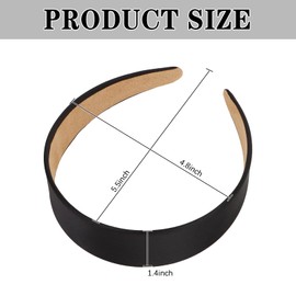 Casoty Black Padded Headbands for Women Thin Satin Headband for Girls Head Bands for Women's Hair No Slip Hair Accessories for Women Girls